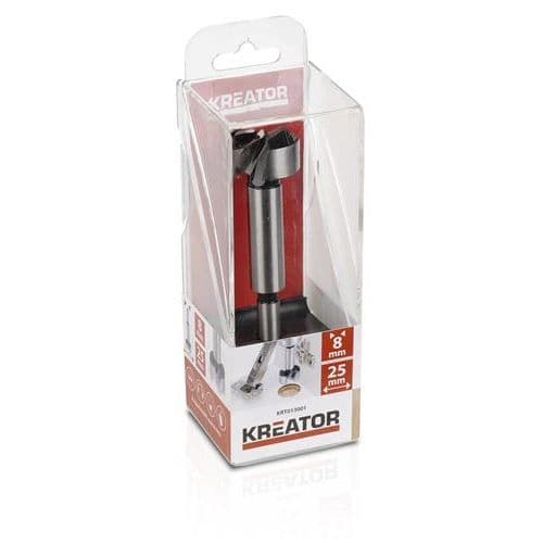 Emporte-pièce 25 mm för hål med platt botten för skåpdörrshängslen - KREATOR KRT013001