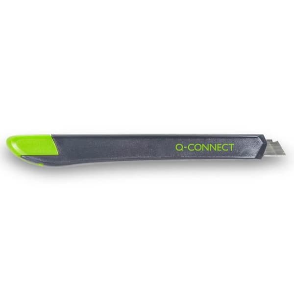 Plastskärare Q-CONNECT med stålblad, förskuren, utdragbar, utbytbar 9mm längd 135mm