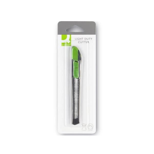 Plastskärare Q-CONNECT med stålblad, förskuren, utdragbar, utbytbar 9mm längd 135mm