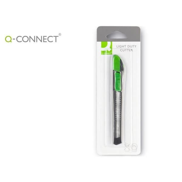 Plastskärare Q-CONNECT med stålblad, förskuren, utdragbar, utbytbar 9mm längd 135mm