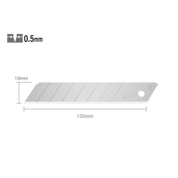 Olfa LB-10B - Skärblad - silver (pack om 10) - för OLFA BN-L, BNL-5BB, CL, L-1, L-2, L5-AL, Sl