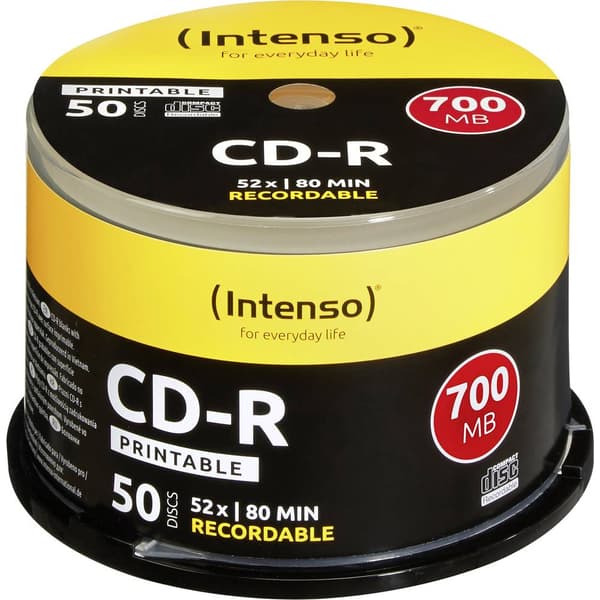 Intenso 1801125 CD-R 80 700 MB 50 st Spindel Skrivbar