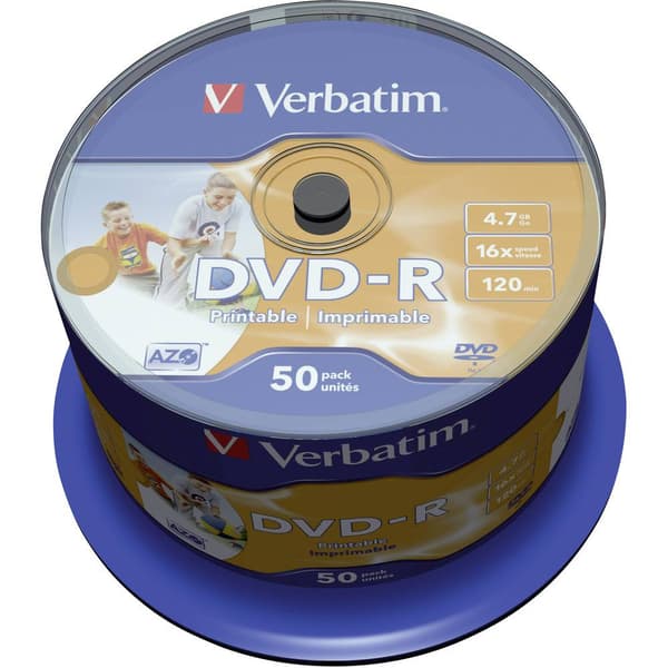 Verbatim 43533 DVD-R 4.7 GB 50 st Spindel Skrivbar