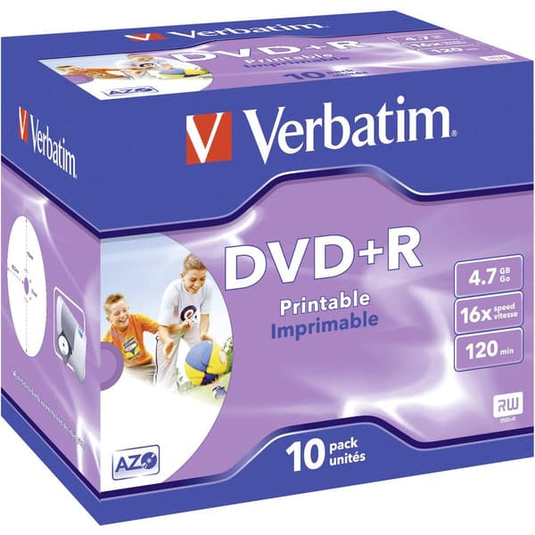 Verbatim 43508 DVD+R 4.7 GB 10 st Jewel Case Skrivbar