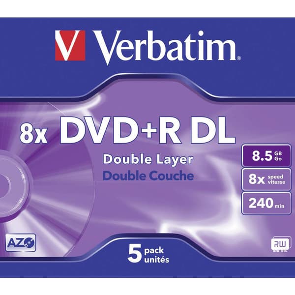 Verbatim 43541 DVD+R DL 8.5 GB 5 st Jewel Case