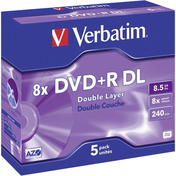 Verbatim 43541 DVD+R DL 8.5 GB 5 st Jewel Case