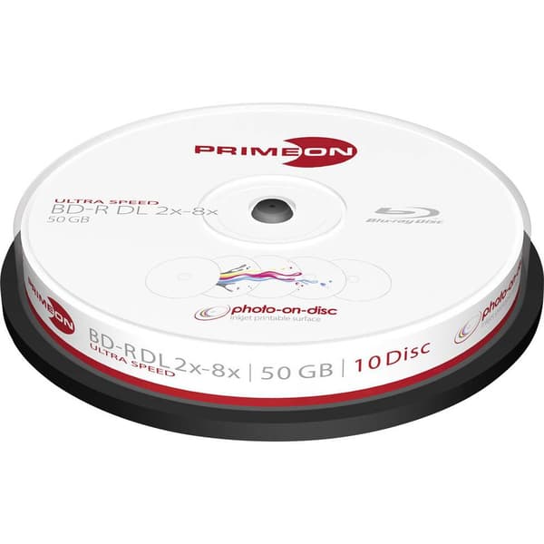 Primeon 2761312 Blu-ray BD-R DL 50 GB 10 st Spindel Skrivbar