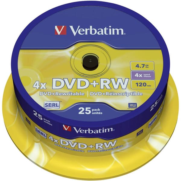 Verbatim 43489 DVD+RW 4.7 GB 25 st Spindel Rewritable