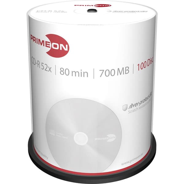 Primeon 2761103 CD-R 80 700 MB 100 st Spindel Matt silveryta