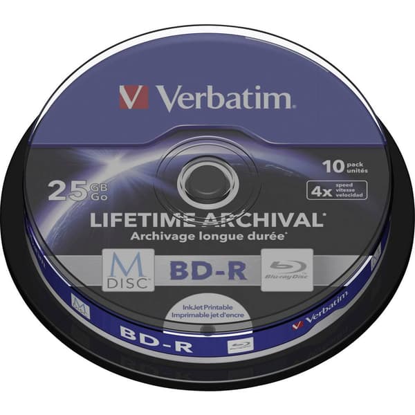 Verbatim 43825 M-Disc Blu-ray 25 GB 10 st Spindel Skrivbar