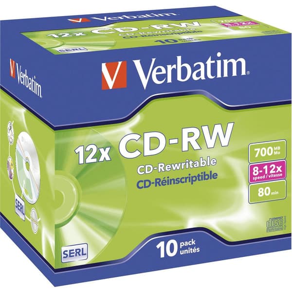 Verbatim 43148 CD-RW 700 MB 10 st Jewel Case Rewritable