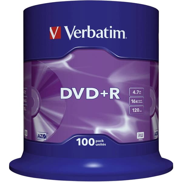 Verbatim 43551 DVD+R 4.7 GB 100 st Spindel