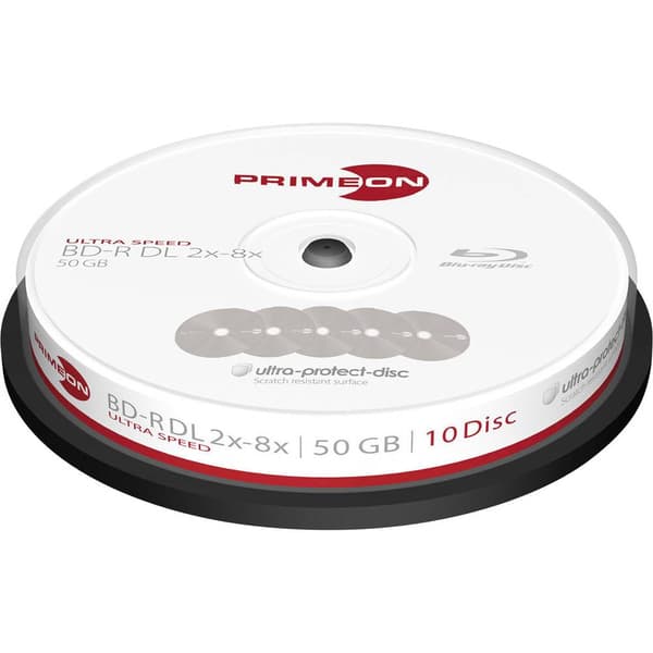 Primeon 2761311 Blu-ray BD-R DL 50 GB 10 st Spindel Anti-rep-beläggning