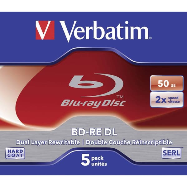 Verbatim 43760 Blu-ray BD-RE DL 50 GB 5 st Jewel Case