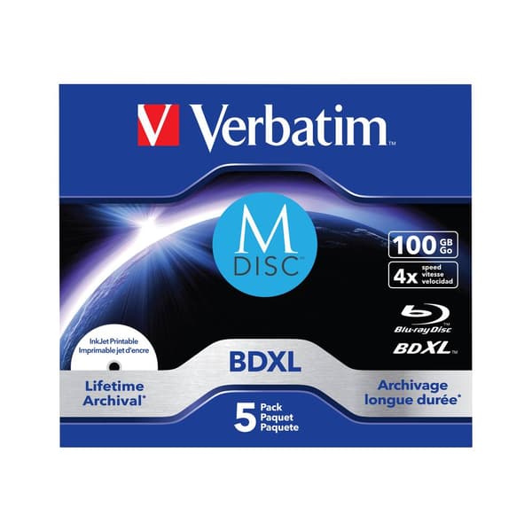 Verbatim 43834 M-Disc Blu-ray 100 GB 1 st Jewel Case Skrivbar