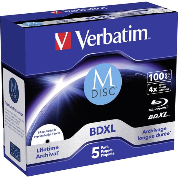Verbatim 43834 M-Disc Blu-ray 100 GB 1 st Jewel Case Skrivbar