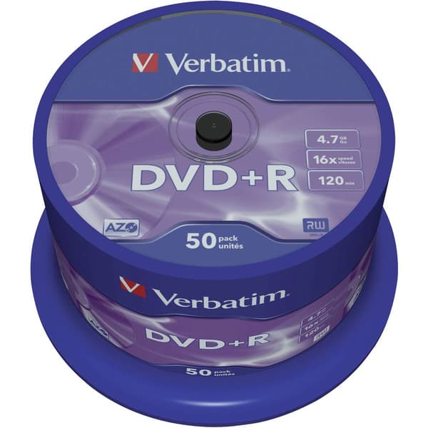 Verbatim 43550 DVD+R 4.7 GB 50 st Spindel