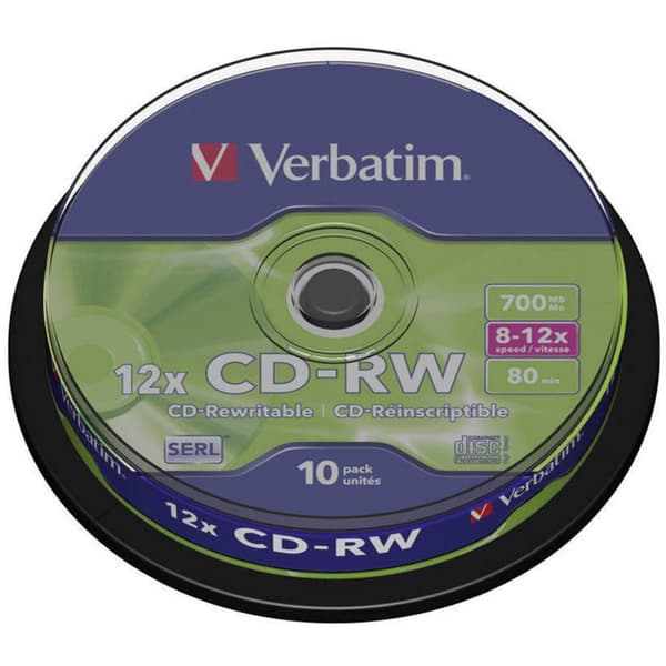 Verbatim 43480 CD-RW 700 MB 10 st Spindel Rewritable
