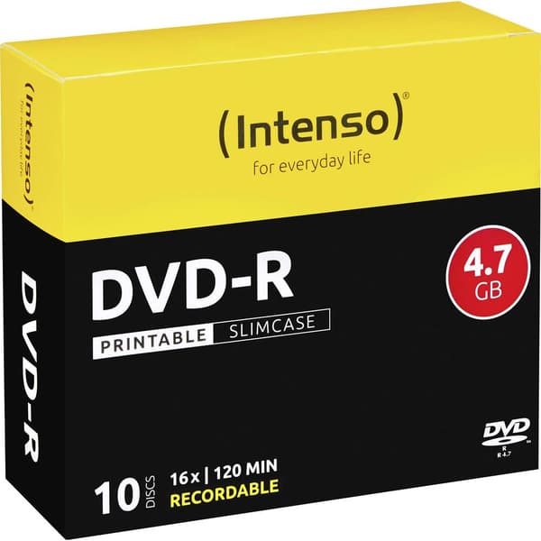 Intenso 4801652 DVD-R 4.7 GB 10 st Slimcase Skrivbar
