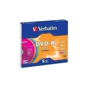 Verbatim farver - 5 x DVD-R - 4,7 GB 16x - Lagermedium (43557)