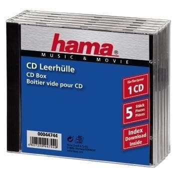 Hama - CD-opbevaringsetui - Gennemsigtig (pakke med 5) (44744)