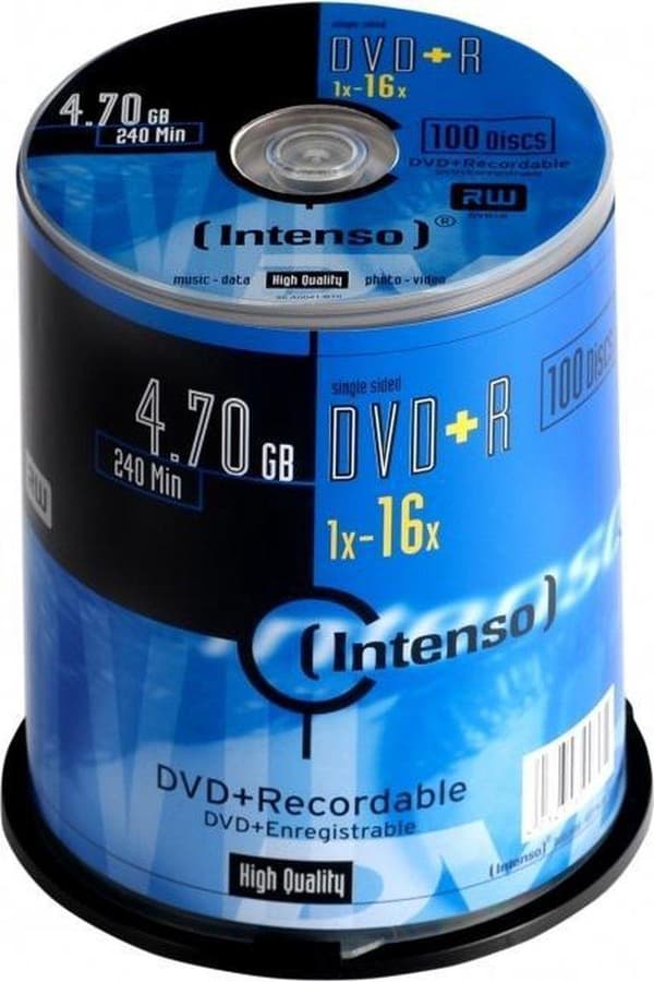 DVD+R Intenso 4,7GB 100st Cake Box 16x