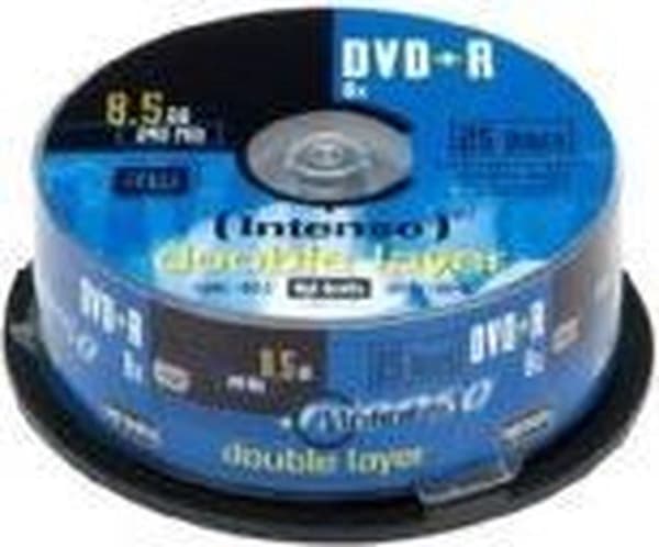Intenso DVD+R 8,5 GB DL Double Layer 8x Speed ​​- 25st bakverkslåda
