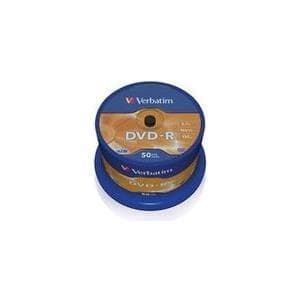 Verbatim - 50 x DVD-R - 4,7 Gt 16x - Matta hopea - Kara - Tallennusvälineet (43548)