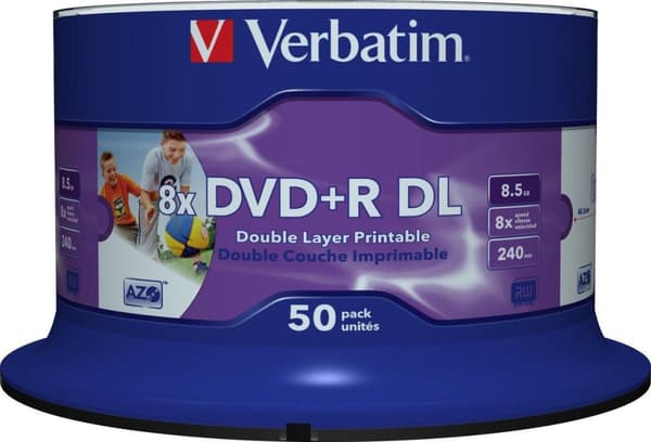 "Orbatim DVD+R DL 8,5 GB 8X SP WIDE UTSKRIFTSBAR - Rohling"