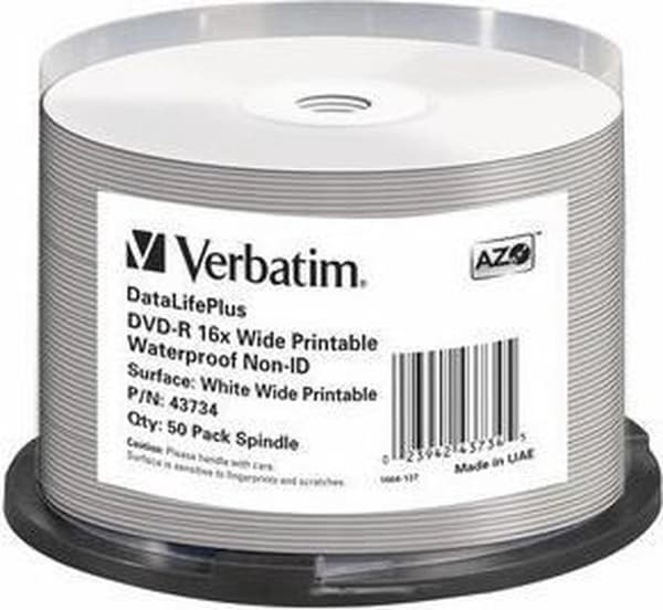 Verbatim DVD-R AZO 4,7 GB 16X SP GLANSET VANDTÆT - Rohling