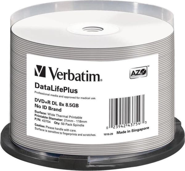 Verbatim DVD+R DL 8,5GB 8X SP TERMISK UDSKRIVbar - Rohling