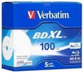 Miniatyrbillede 3 af 3: BD-R XL 100 GB 4x Wide Inkjet Printable 5 Pack Jewel Case