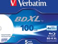 Miniatyrbillede 1 af 3: BD-R XL 100 GB 4x Wide Inkjet Printable 5 Pack Jewel Case