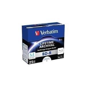 Verbatim M-Disc - 5 x BD-R - 25GB 4x - Inkjet Printable Surface - Jewel Case Sort