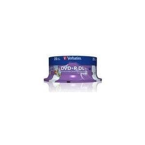 Verbatim - 25 x DVD+R DL - 8,5 GB 8x - Bred printbar overflade - Spindel - Lagermedie (43667)