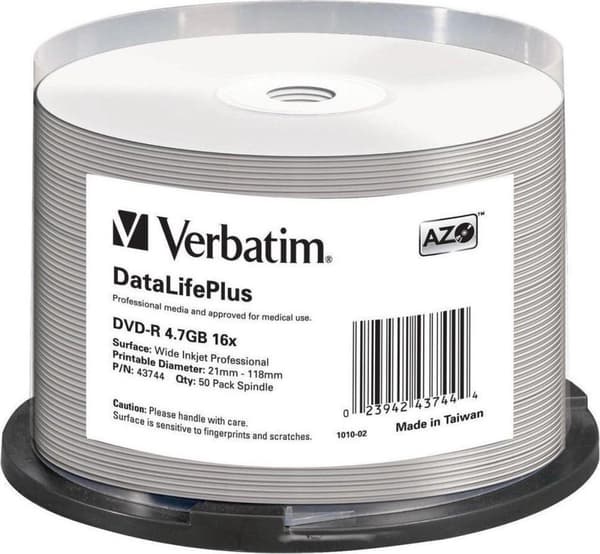 Verbatim DVD-R AZO 4,7 GB 16X SP BRED UDSKRIVbar SUR - Rohling