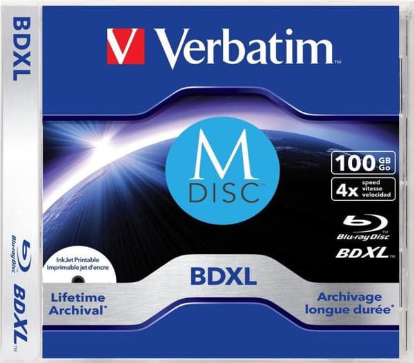 Verbatim MDISC Lifetime arkivering BDXL 100GB - Jewel Case pakket pr.