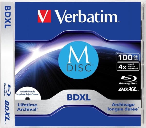 Verbatim MDISC Lifetime arkivering BDXL 100GB - Jewel Case pakket pr.
