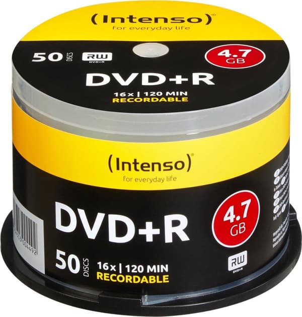 Intenso DVD+R 4,7 GB 16x Speed ​​- 50 stk. konditorkasse