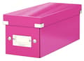 Miniatyrbillede 1 af 3: Leitz WOW Click & Store Opbevaringsboks med låg til CD'er - Papsorteringsæske til ting - 14,3 x 35,2 cm (BxD) - Ideel til hjemmearbejdspladsen - Pink