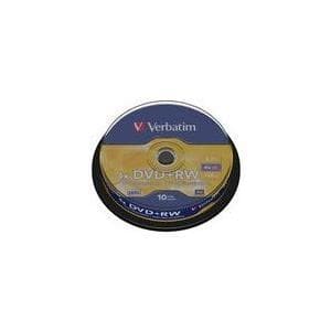Verbatim DVD+RW 4x4,7GB I 10-pack spindel I DVD blanks skrivbar I 4x brændehastighed & Hardcoat Scratch Guard I DVD tom I blank DVD genskrivbar I DVD