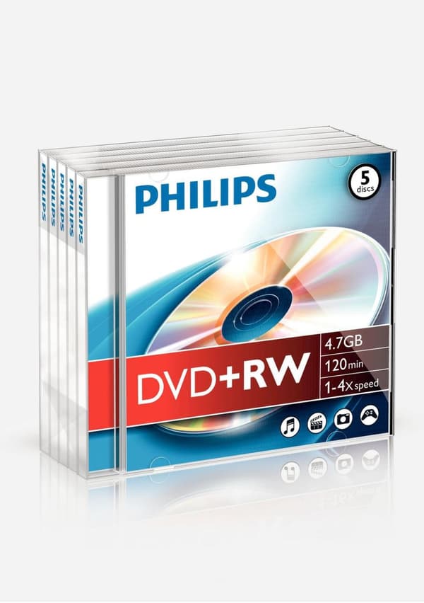 Philips DW4S4J05F - DVD+RW - 4,7 GB - Speed ​​​​4x - Juveletui - 5 stk.