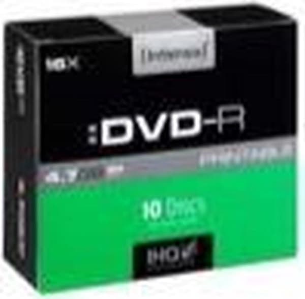 Intenso 4811652 DVD+R-skiva 4,7 GB 10 st Slimcase Utskrivbar