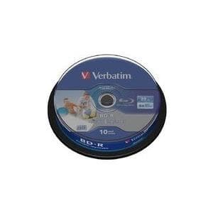 VERBATIM BD-R SL Datalife Blu-ray blanks 25 GB I Blu-ray disk med 6x skrivehastighed I Pakke med 10 spindler I stort område printbare I Blu-ray diske