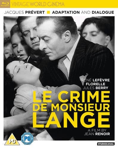 Le Crime de Monsieur Lange Blu-Ray (2018) René Lefevre, Renoir (DIR) cert PG Brand New