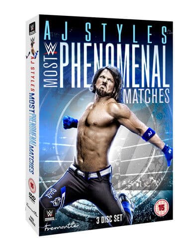 WWE: AJ Styles - Most Phenomenal Matches DVD (2018) AJ Styles cert 15 3 discs Brand New