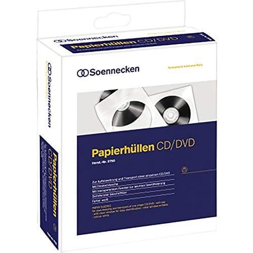 CD-/DVD-paperiholkit valkoiset 1 CD/DVD-läppä + fenille (3750)