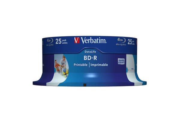 BD-R VERBATIM  25GB, viteza 6x, 25 buc, Single Layer, spindle, printabil, "Wide Inkjet Printable" "43811"
