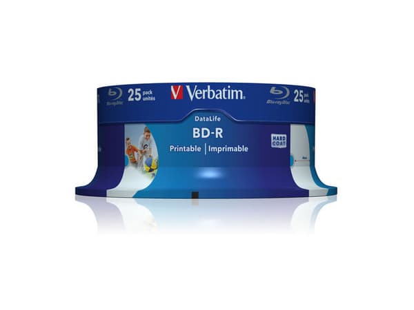 BD-R VERBATIM  25GB, viteza 6x, 25 buc, Single Layer, spindle, printabil, "Wide Inkjet Printable" "43811"