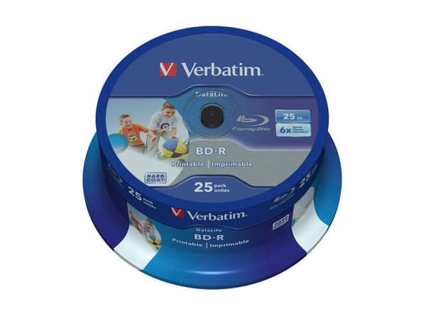 BD-R VERBATIM  25GB, viteza 6x, 25 buc, Single Layer, spindle, printabil, "Wide Inkjet Printable" "43811"